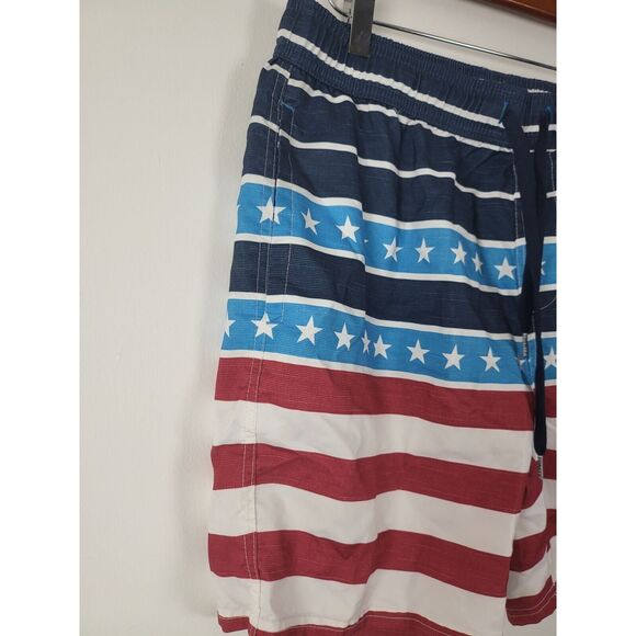 Trinity Swim Trunks Large Mens Red White Blue Patriotic Pockets Unlined Swim - Picture 3 of 8